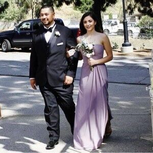 AZAZIE Lavender Strapless flowing bridesmaid’s dress. Size XS.